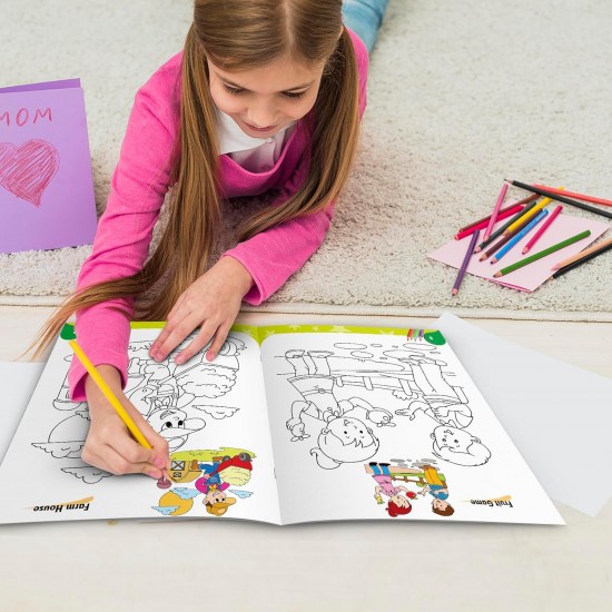 كراسة تلوين للاطفال سمارت 4 متعة التلوين الذكي ورق فاخر 16 Smart coloring VI-041